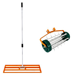Monstershop Scarificateur et Niveleur de Pelouse 100 cm Orange