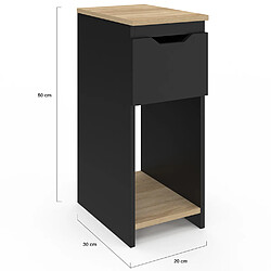 Acheter Idmarket MARKET Lot 2 chevets Anouk - Noir/Bois