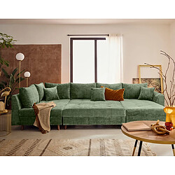 Acheter Lisa design canapé panoramique 7 places d'angle gauche - Vert