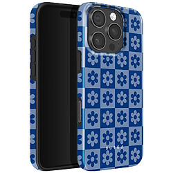 Burga Coque Antichoc en Silicone pour iPhone 14 Pro Design Bloom Boom Bleu