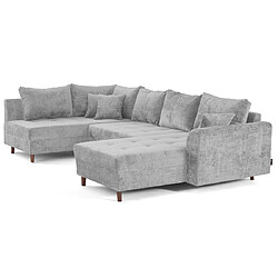 Lisa design Rune canapé panoramique - Gris pas cher