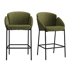 Moloo Fauteuils de bar tissu lot de 2 - Kaki