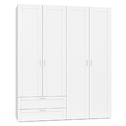 Idmarket Armoire 4 portes VITO blanc