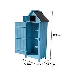 Avis Habitat Et Jardin Armoire de jardin [ ]Cabanon[ ] - 77 x 54.5 x 179 cm - Bleu ciel