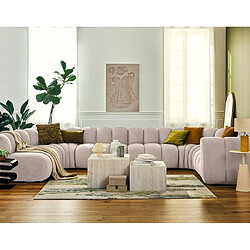 Lisa Design Debbie - canapé modulable panoramique d'angle gauche 7 places en tissu texturé