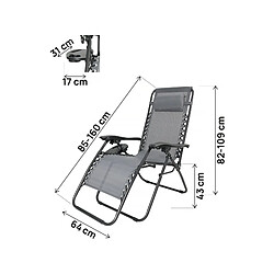 Avis Habitat Et Jardin Fauteuil de jardin relax zéro gravité [ ]Sintra[ ] - Taupe
