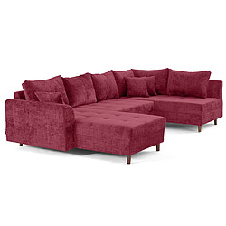 Lisa design Canapé panoramique Rune - Prune pas cher