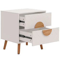 Mendler Table de nuit N89 - Blanc pas cher