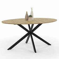 Idmarket Table ovale ALIX bois/noir