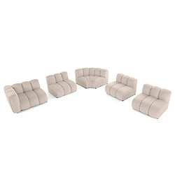 Lisa design Canapé modulable Debbie 5 places - Beige