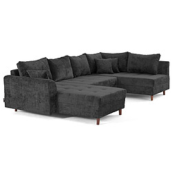 Lisa design canapé panoramique d'angle droit Rune - Anthracite pas cher