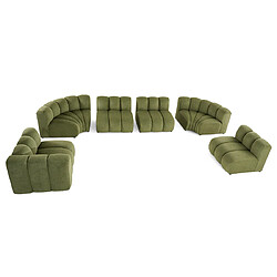 Lisa Design Debbie - Canapé panoramique d'angle droit - 7 places - Vert