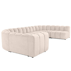 Lisa Design Debbie - canapé modulable panoramique d'angle droit 7 places en tissu texturé pas cher