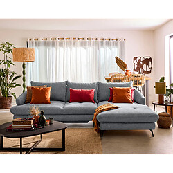 Lisa Design Ninon - Canapé d'angle droit - Gris