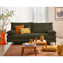 Bestmobilier Canapé droit convertible 3 places - Kaki