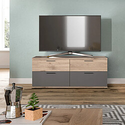 Dansmamaison Meuble TV SOMAN - Gris/Bois