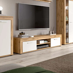 Dansmamaison Meuble TV MAJ - Blanc/Bois