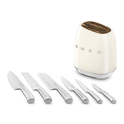 Acheter Bloc de 6 couteaux crème - KBSF02CR - SMEG