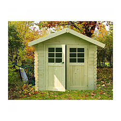 Solid Abri de jardin en bois Lannion autoclave vert 28 mm 2,98 x 2,98 m