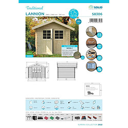 Solid Abri de jardin en bois Lannion autoclave vert 28 mm 2,98 x 2,98 m