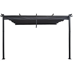 Habitat Et Jardin Pergola adossée en aluminium avec toit rétractable- 3 x 4 m - Gris