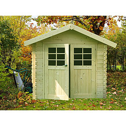 Solid Abri de jardin en bois Lannion autoclave vert 28 mm 2,98 x 2,98 m