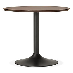 Alterego Petite Table de Bureau Ronde - Noyer