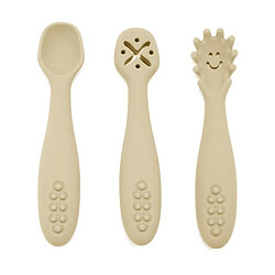 Babireva Set de 3 cuillères d'apprentissage pour bébé en silicone