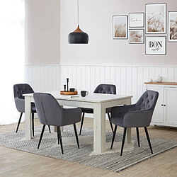 Homestyle4U Chaises de salle à manger - Gris - Lot de 2