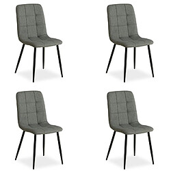 Homestyle4U - Lot de 4 chaises de salle à manger - Grises