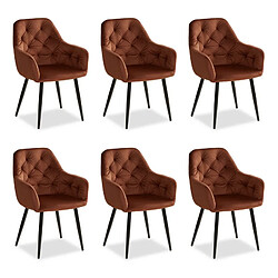 Homestyle4U - Lot de 6 chaises de salle à manger - Marron