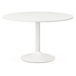 Alterego Table de bureau/à diner ronde 'ORLANDO' blanche - Ø 120 cm