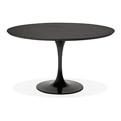 Alterego Table à dîner / de bureau ronde design 'GLOBO' noire - Ø120 cm