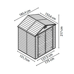 Abris de jardin 2.7m² ambre - 702396 - Skylight - PALRAM