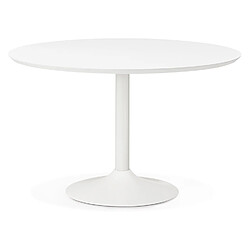 Alterego Table à diner/de bureau ronde 'BARABAR' en bois blanc - Ø 120 cm