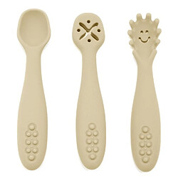 Babireva Set de 3 cuillères d'apprentissage pour bébé en silicone