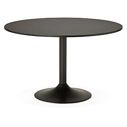 Alterego Table de bureau/à diner ronde 'ATLANTA' noire - Ø 120 cm