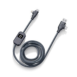 Xoopar Câble Multi-connecteurs - 1m Gris foncé
