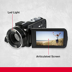 AgfaPhoto AGFA PHOTO Realimove CC2700 – Caméscope Numérique, Vidéo 2.7K, 24MP, Écran Tactile 3'', Zoom 18X, Télécommande, 2 Batteries, Micro, Batterie Lithium - Noir pas cher