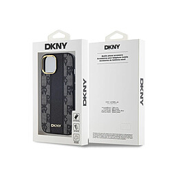 DKNY Coque iPhone 15 Motif Carreaux MagSafe - Noir pas cher