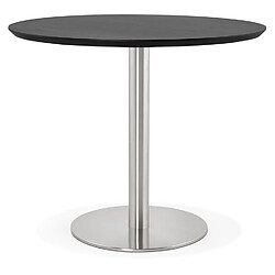 Alterego Petite table de bureau / à diner ronde 'INDIANA' noire - Ø 90 cm