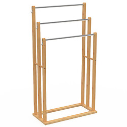Idmarket Porte-serviettes sur pied 3 niveaux RITA en bambou