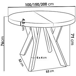 Avis Wfl group Table à manger ronde extensible - Chêne Wotan
