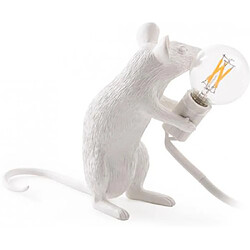 ICONIK INTERIOR Lampe de Table - Lampe Souris Rat pour Enfants - Resina Blanc