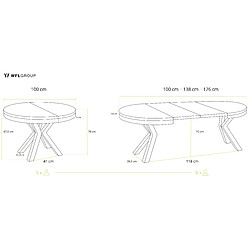 Avis Wfl group Table à manger Clara extensible - Noir