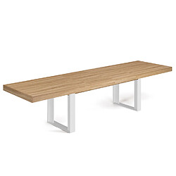 Idmarket MARKET Table extensible PHOENIX - Bois et blanc