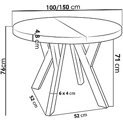 Avis Wfl group Table à manger extensible Twixy - Chêne wotan