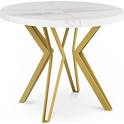 Wfl group Table à manger extensible - Marbre blanc