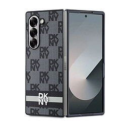 DKNY Coque Galaxy Z Fold6 Motifs Carreaux/Rayures - Noir