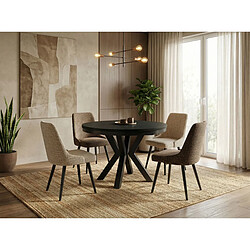 Wfl group Table à manger Clara extensible - Noir pas cher